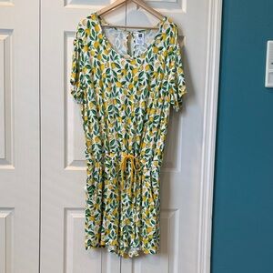 XL Lemon Print Women's Romper